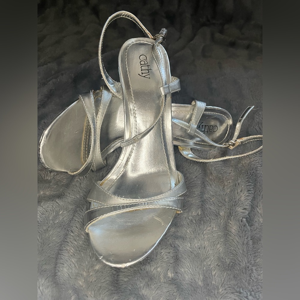 Cathy Silver dress heels